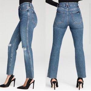 Good American Blue Straight Leg Jeans